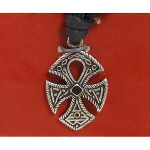 Vintage Celtic Visions Sacred Symbols Necklace Pendant Cross 24" Adjustable NOS